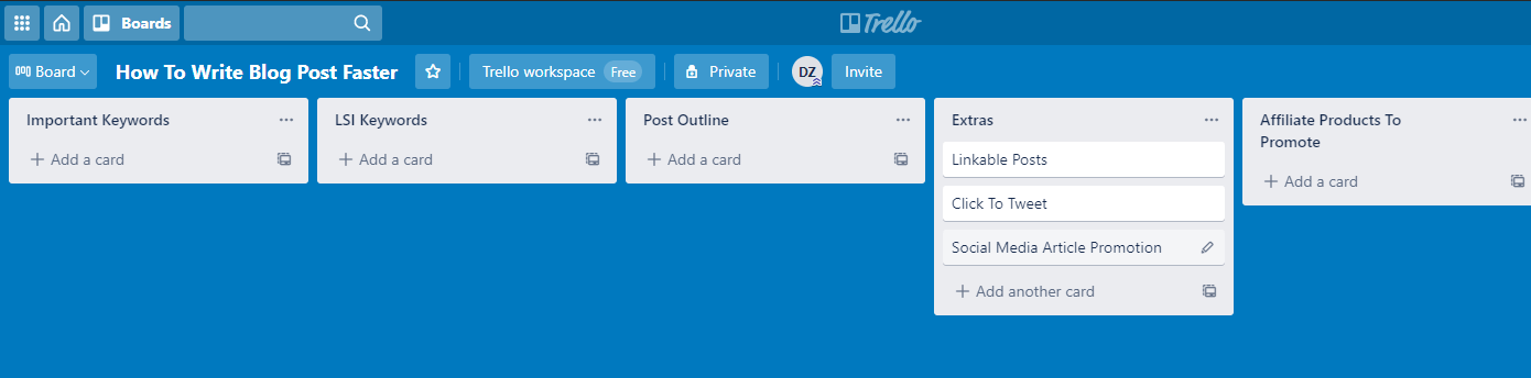 Creating Blog Post Outlines Using Trello