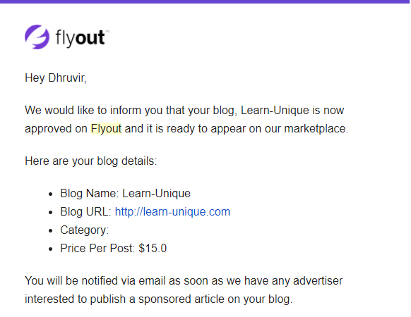 Flyout.io blog approved