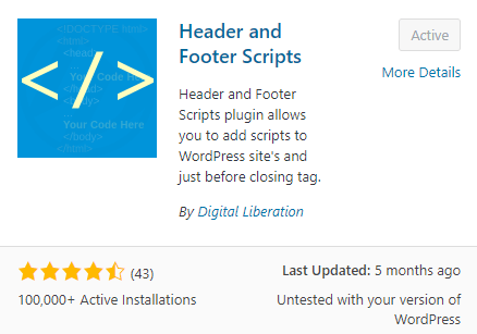 Header & footer scripts plugin