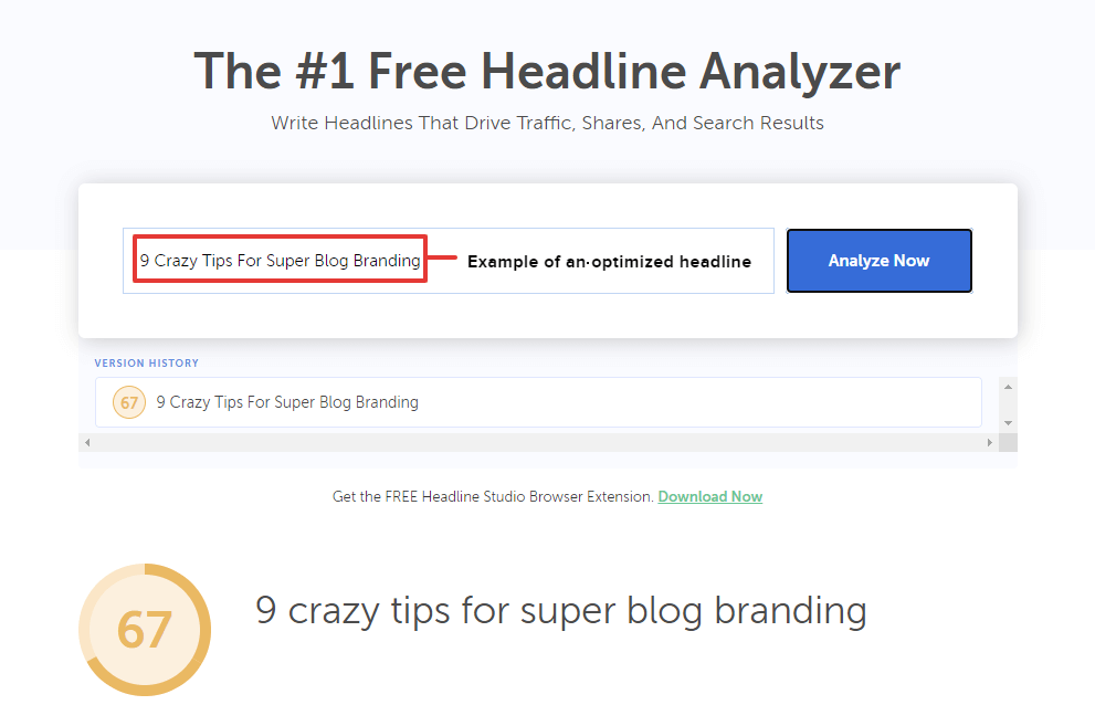 Coschedule Headline Analyzer