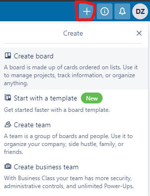 Creating a board in Trello