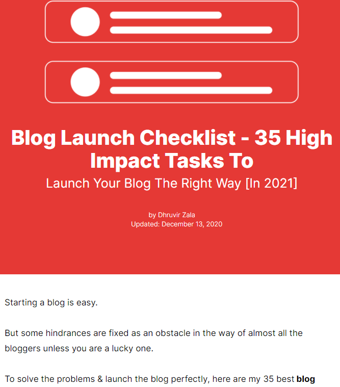 Blog launch checklist