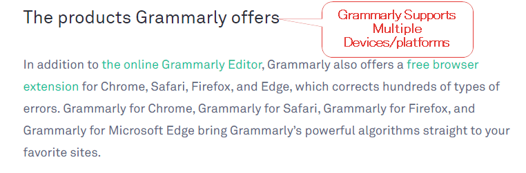Platforms that are supported by Grammarly