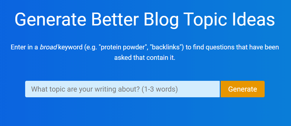 Questiondb to generate better blog topic ideas