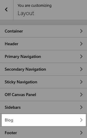 Editing blog settings in GeneratePress customize