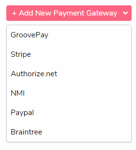 Payment options in GrooveSell