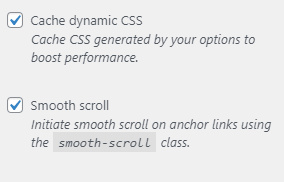 Smooth scroll and cache dynamic css in generatepress premium